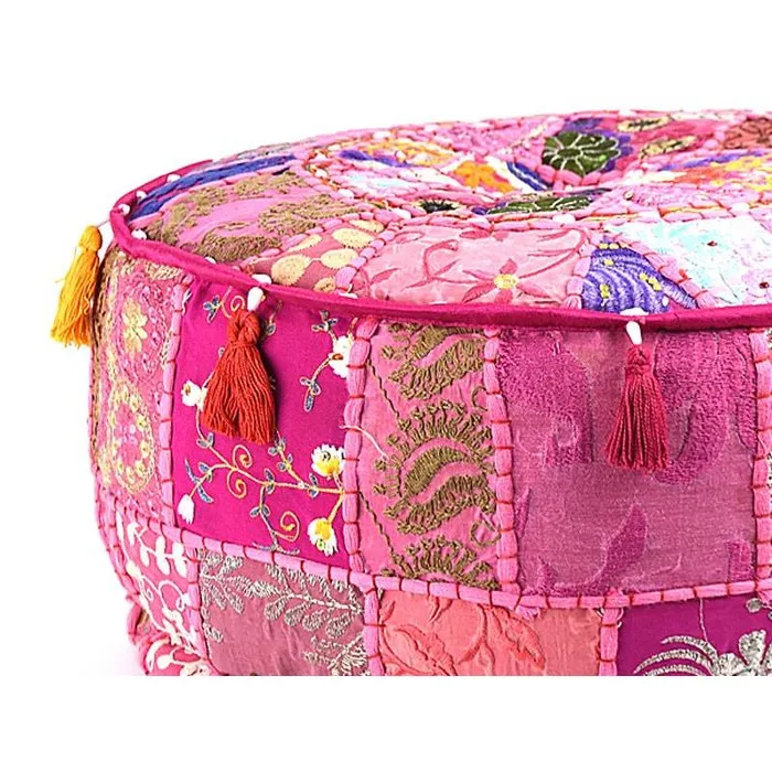 Bohemian poef roze