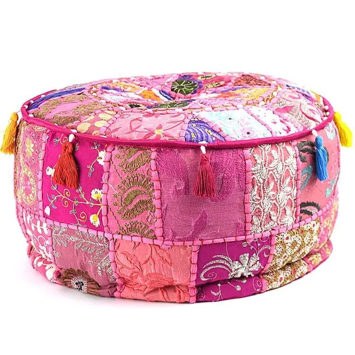 Bohemian poef roze