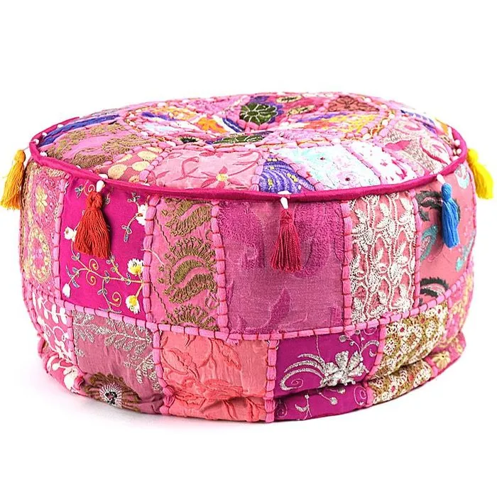 Bohemian poef roze