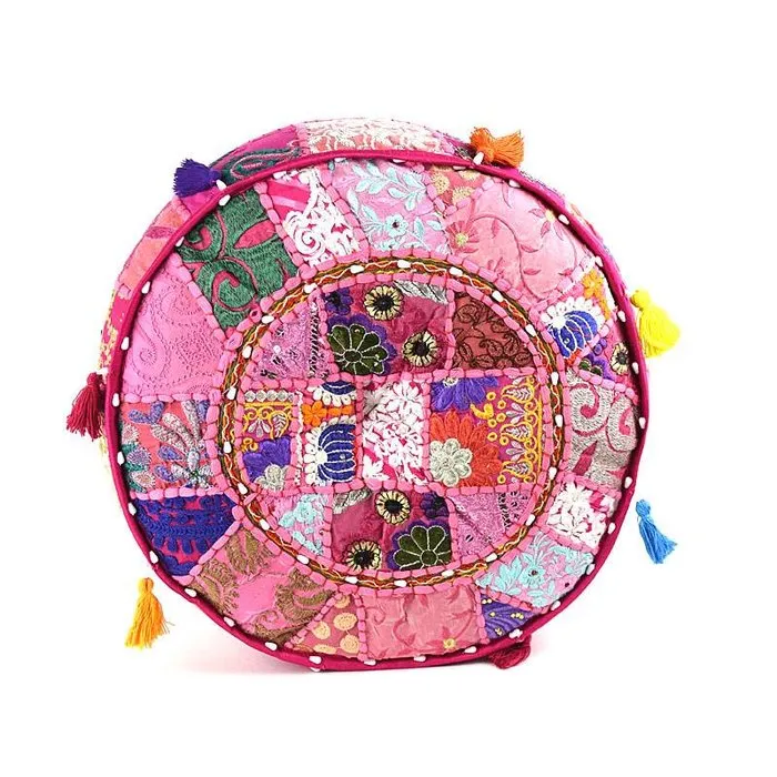 Bohemian poef roze