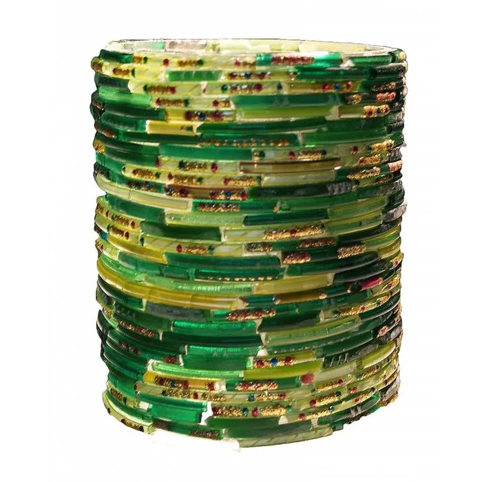 Waxinehouder bangles groen cilinder