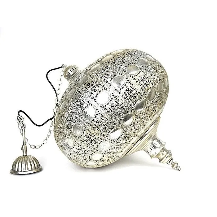 Zilveren hanglamp diamant met oosterse sfeer