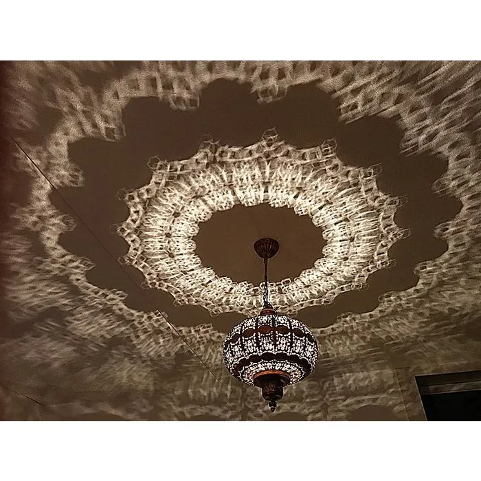 Zilveren hanglamp diamant met oosterse sfeer