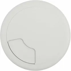 Round 3-piece Closable Plastic Cable Grommet, Grey