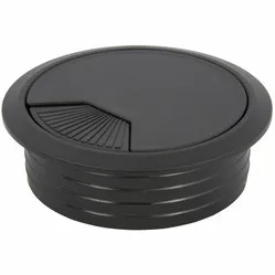 Cable grommet round 2-part with continuously adjustable closure plastic black