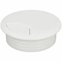 Cable grommet round 2-part with continuously adjustable closure plastic white