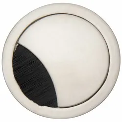 Round 2-part cable grommet with wide brush seal metal Stainless Steel