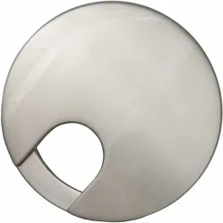 Ergopro Kabeldoorvoer rond 2-delig met laag profiel metaal RVS-look