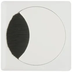 Cable grommet round-square 2-piece with wide brush seal metal white