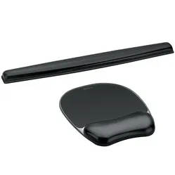 Fellowes Crystals Flex wrist rest for mouse with mouse pad and keyboard black