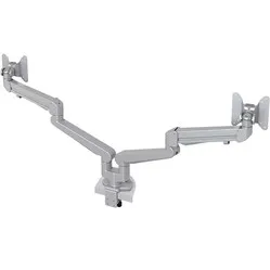 Stockholm double gas-sprung monitor arm silver-grey