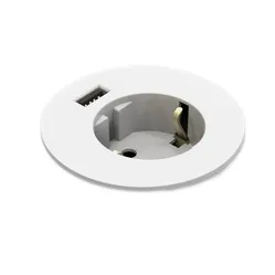 Powerdot Midi Power with USB Charger Ø60 mm white