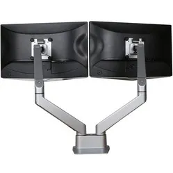 Ergopro dual monitor arm with gas spring silver-grey