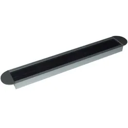 Ergopro Aluminium kabeldoorvoer met afgeronde hoeken breed zwart