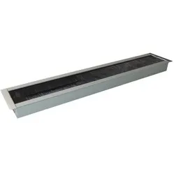 Ergopro Aluminium kabeldoorvoer met rechte hoeken breed zwart