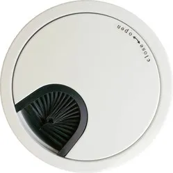 Cable grommet round 2-part with brush seal metal White