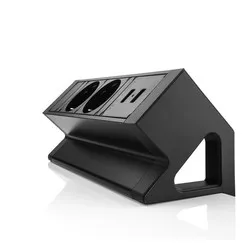 Ergopro Desk Up 2.0 - 2x 230V, 2x USB charger - Black