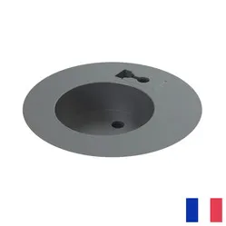 Powerdot Midi earthed socket BE/FR (UTE) with cable pass-through black