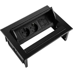 Ergopro Desk In - 2x power & 2x keystone black