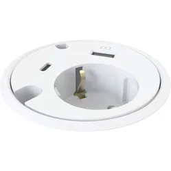 Powerdot 16 with USB-A charger and USB-C Ø79 mm white