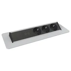Axessline QuickBox built-in socket strip silver-grey