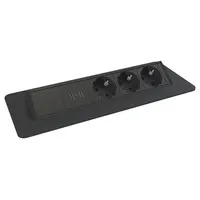 Axessline QuickBox inbouw stekkerdoos met 3x stroom en 2x USB charger zwart