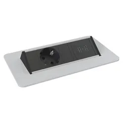 Axessline QuickBox USB built-in socket silver-grey