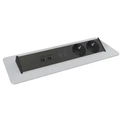 Axessline QuickBox Plus built-in power strip silver-grey