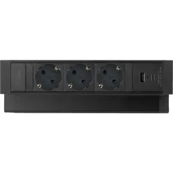 Ergopro Desk Up 2.0 - 3x 230V + USB-A & USB-C charger black