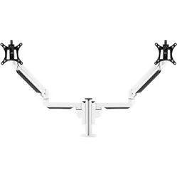 Galaxy dual monitor arm gas spring + static straight white