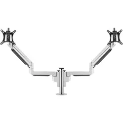 Galaxy dual monitor arm gas spring + static straight silver