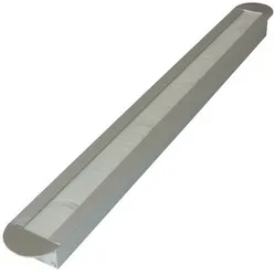 Aluminium cable grommet with rounded corners narrow grey