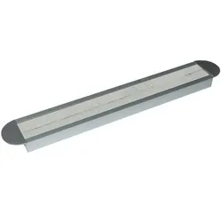 Aluminium cable grommet with rounded corners wide grey