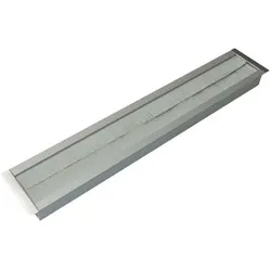 Aluminium cable grommet with square corners wide grey