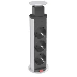 Axessline PopUp socket with 3x power silver-grey