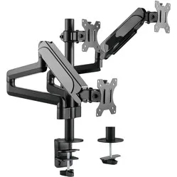 Equip Basic Plus black gas-sprung triple monitor arm