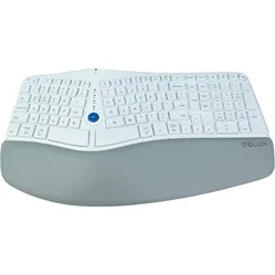 Delux Ergonomic split classic white wireless