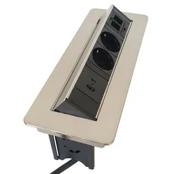 Ergopro Quickbox plus built-in socket with USB-A and C charger and 2x keystone stainless steel look