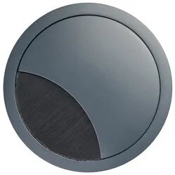 Round 2-part cable grommet with wide brush seal, metal anthracite