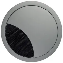 Cable grommet round 2-part with wide brush seal metal titanium