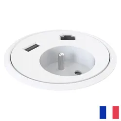 Powerdot earth pin BE/FR (UTE) with Data and USB-A white - NETNIETNIEUWTJE