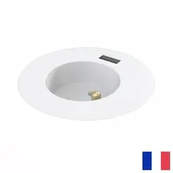 Powerdot Midi pin-earth BE/FR (UTE) with USB-A Ø60 mm white