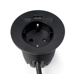 Ergopro Powerspot with USB A+C charger and USB-C Ø60 mm black