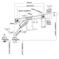 Ergopro DuoLift Monitorarm met brug