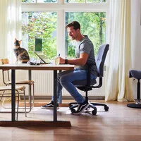 Score At Work NPR 1813 BiColor  Zwart/Antraciet - Hoge rug en opblaasbare lumbaalsteun