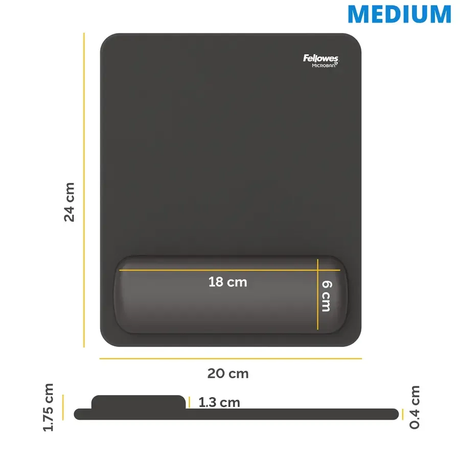 Fellowes Breyta muismat met polssteun zwart