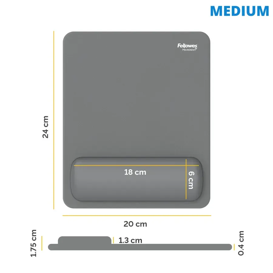 Fellowes Breyta muismat met polssteun grijs