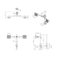 Dataflex Viewgo bridge dubbele monitor arm - zwart