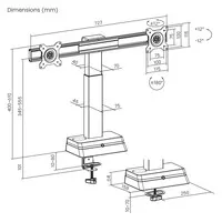 Ergopro ErgoTrack AutoLift Monitorstandaard - 2 monitoren