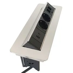Ergopro Quickbox plus inbouwstekkerdoos met USB-A en C oplader en 2x keystone RVS-look